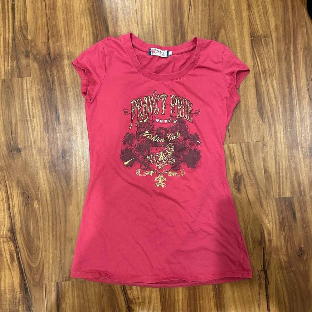 large hot pink y2k t-shirt